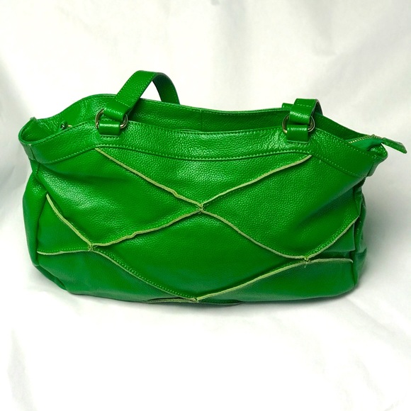 Nyla Noor Forest Green Leather Handbag - Picture 1 of 5